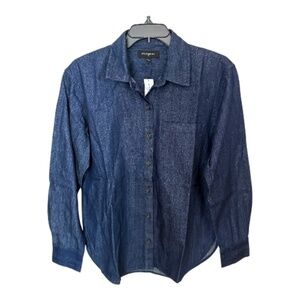 NWT Banana Republic Factory Dark Wash Denim Shirt | Small